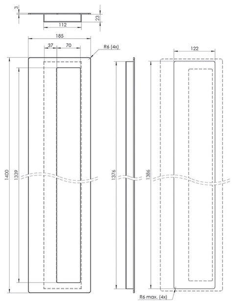 K1-185x1400-przekroj euroa Pull handle K1-185x1400