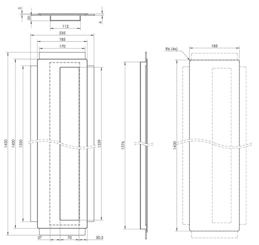 K1L-185x1400-przekroj euroa Pull handle K1-185x1400