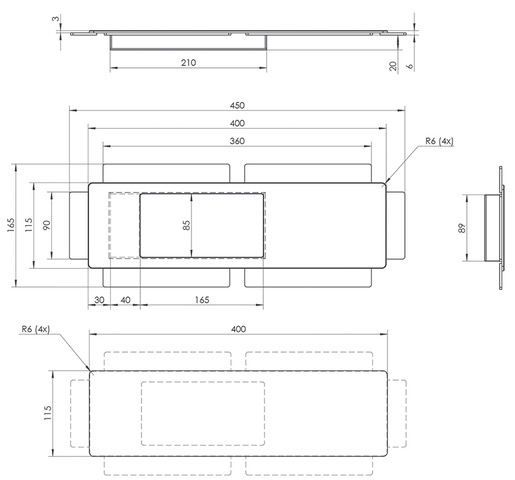 K1L-400x115-przekroj euroa Pull handle KA1A-KA1N-KA1NL-150x550