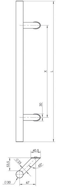 euroa Pull handle P45-fi40