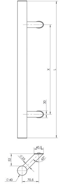 euroa Pull handle P45-fi40