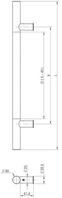 euroa Pull handle P10D-fi40
