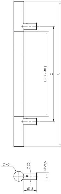 euroa Pull handle P10D-fi40